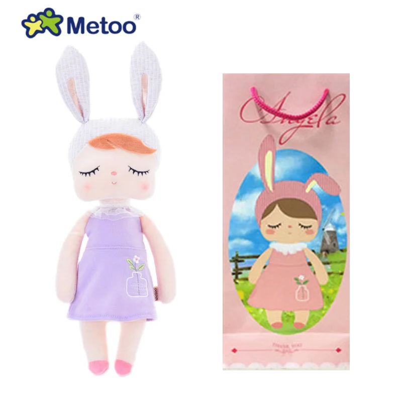 1382-2-4box В коробке Metoo Кукла Kawaii плюшевая мягкая плюшевая животные детские игрушки для девочек и мальчиков на день рождения Рождество Кролик Анжела - Цвет: 1382-2-4box