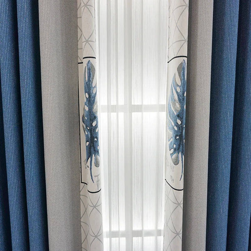 Хлопок лен жаккард Затемненные занавески s двери для гостиной кухни спальни