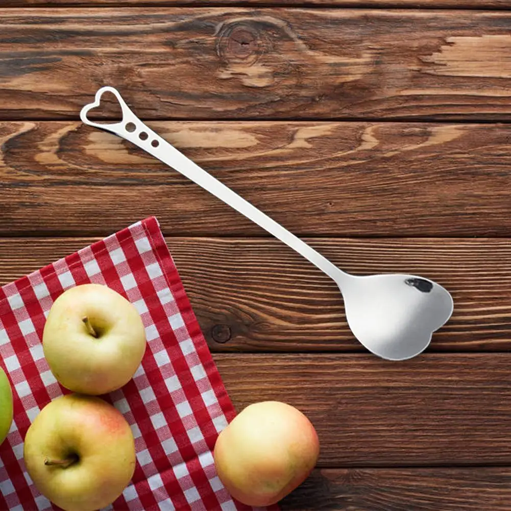 

Heart Shape Coffee Spoon Steel Ice Cream Dessert Sugar Stirring Spoons Teaspoon Dinnerware Kitchen Bar Utensils