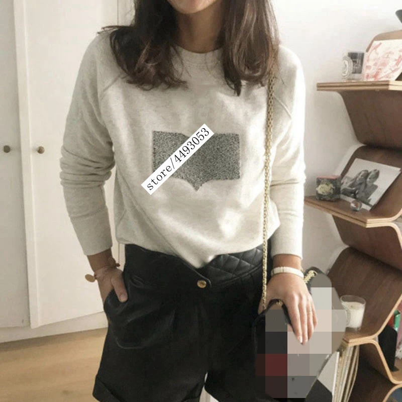 

Woman Hoodies 100% Cotton Long Sleeve Gray Jumpers