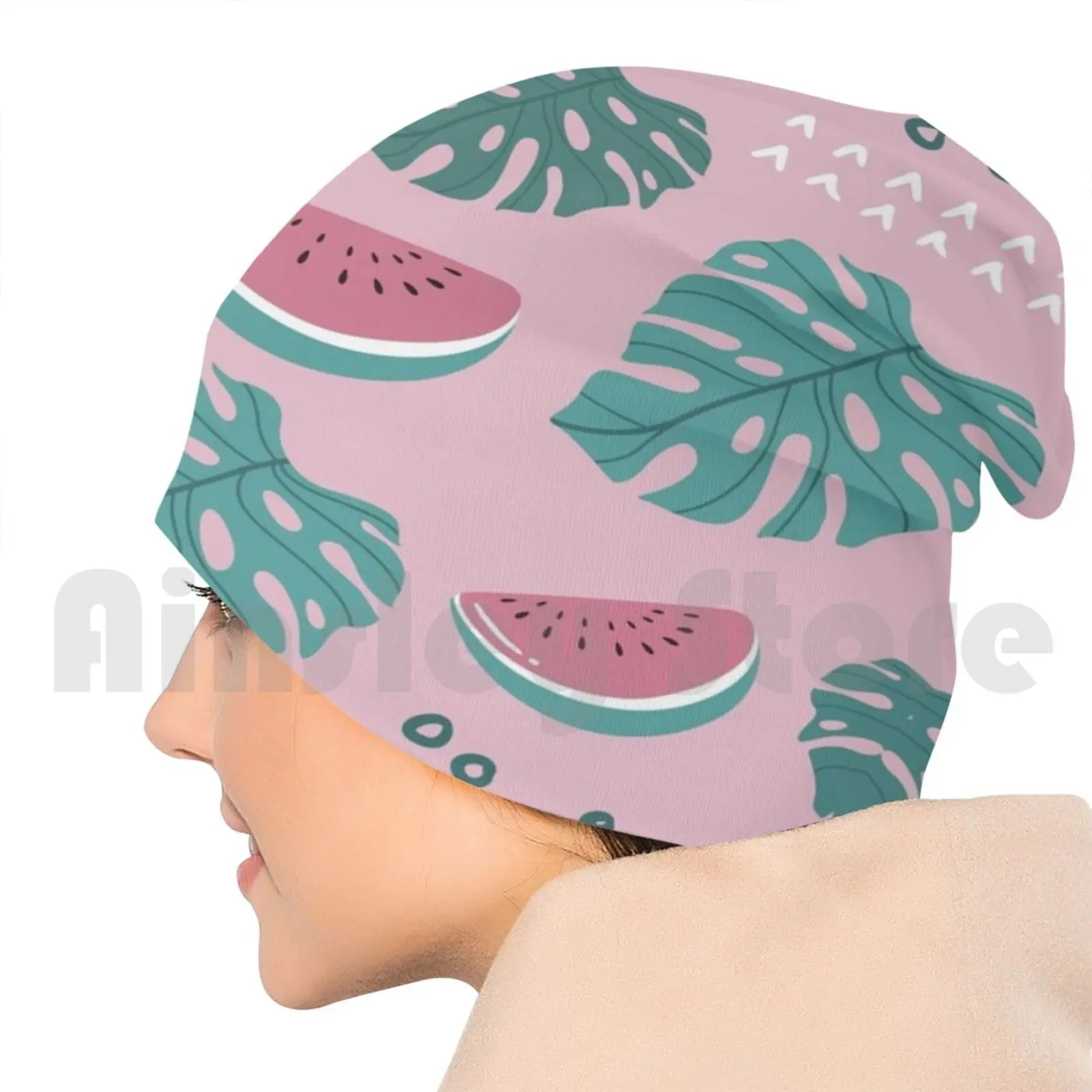 Тропические фрукты вязаная шапка с узором хеджирования Кепки Сделай Сам Печать