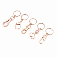 22mm rose gold swivel clasp keychains lobster swivel claw clasps with ring strap hook for keypurse hardware handbag snap 6pcs