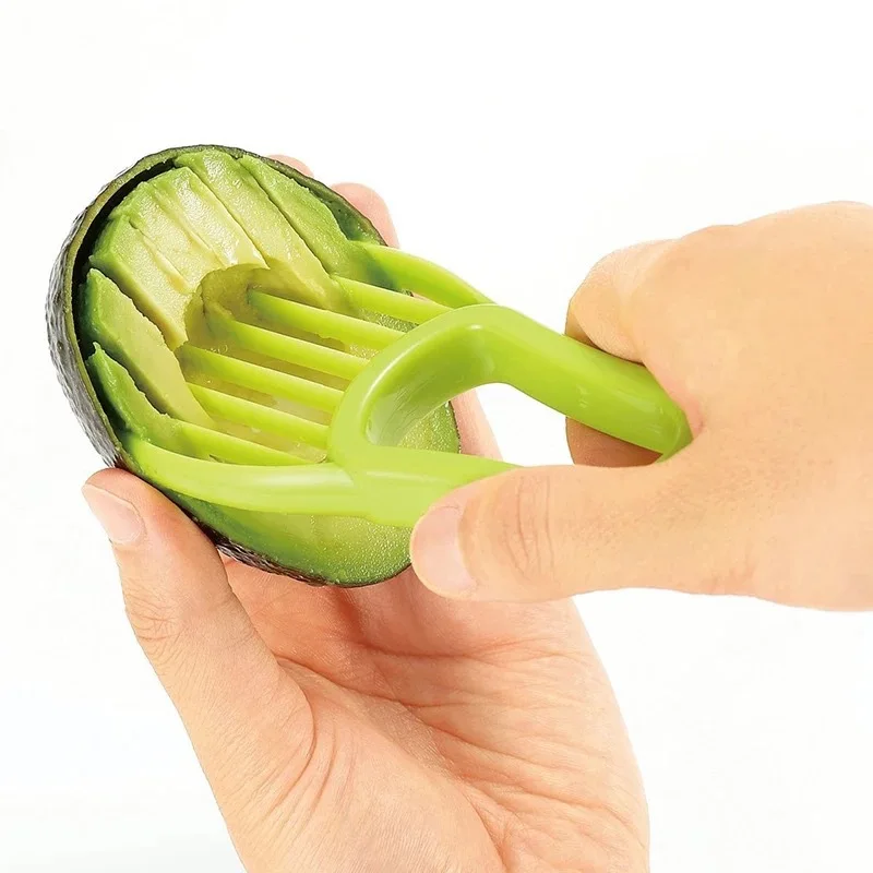 

3 In 1 Avocado Slicer Shea Corer Butter Fruit Peeler Cutter Pulp Separator Plastic Knife Kitchen Vegetable Tools Kitchen Gadgets