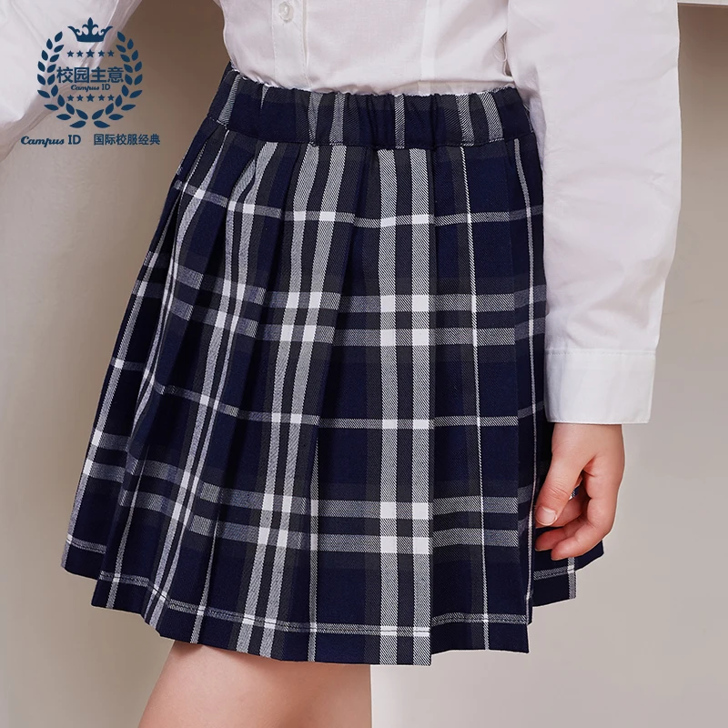 2020 юбки для девочек Классическая плиссированная юбка в клетку британском стиле