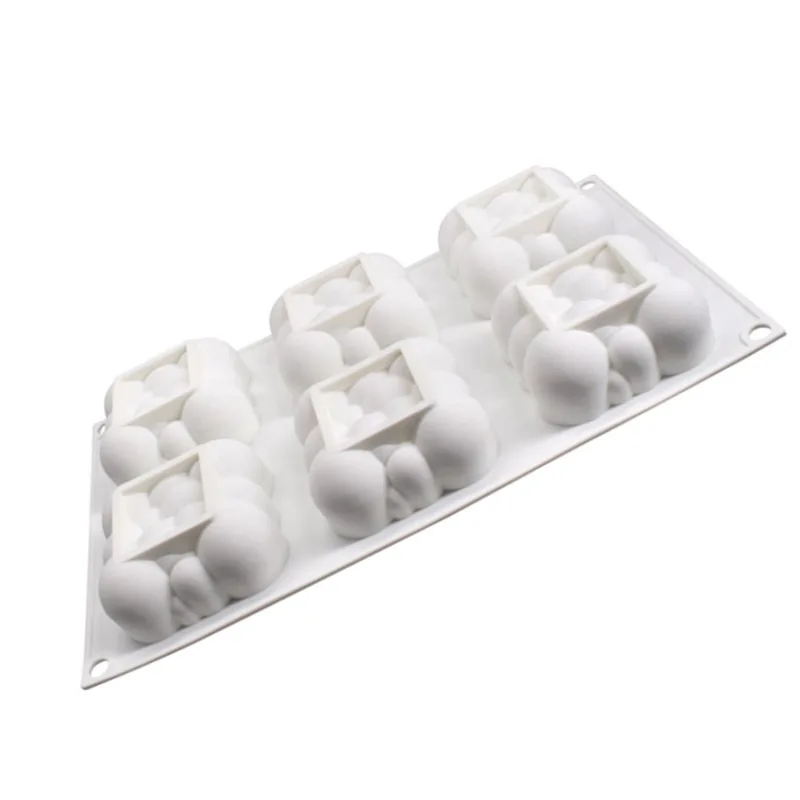 6pcs/set Cloud Large Silicone Mousse Mold 1PC 3D White Square Cake Bubble Dessert Baking tools candy Kitchen Gadgets DIY | Дом и сад