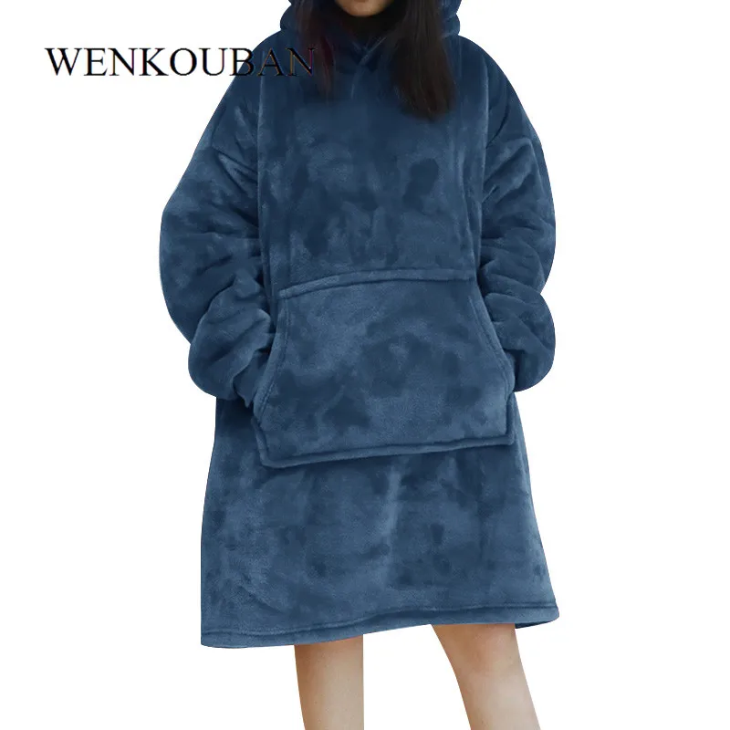 Женская толстовка с капюшоном одеяло свитшот Коралловое Флисовое теплое зимнее