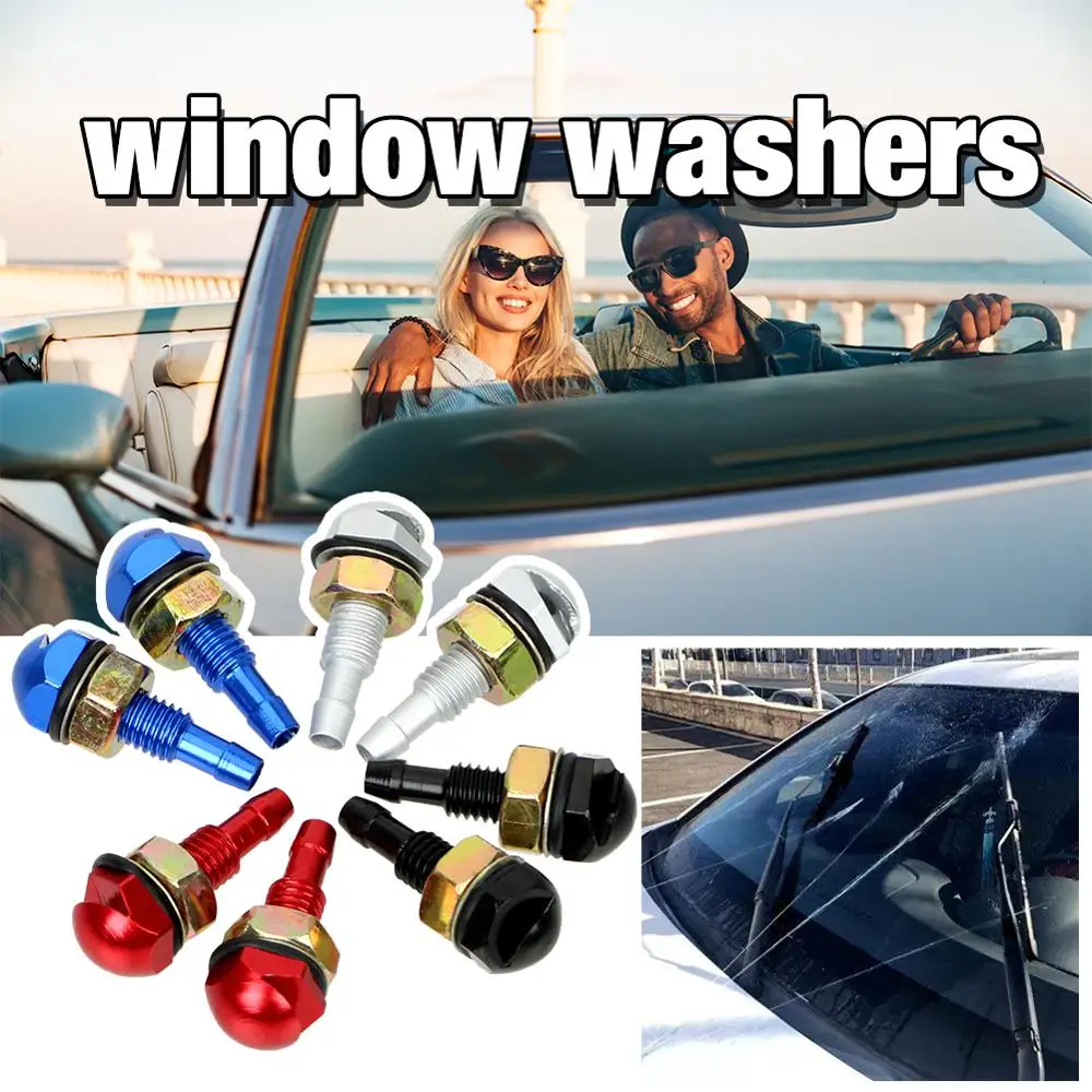 

2Pcs Fan-Shaped Car Cleaning Universal Washer Bonnet Front Windshield Water Sprayer Auto Wiper Jet Nozzle