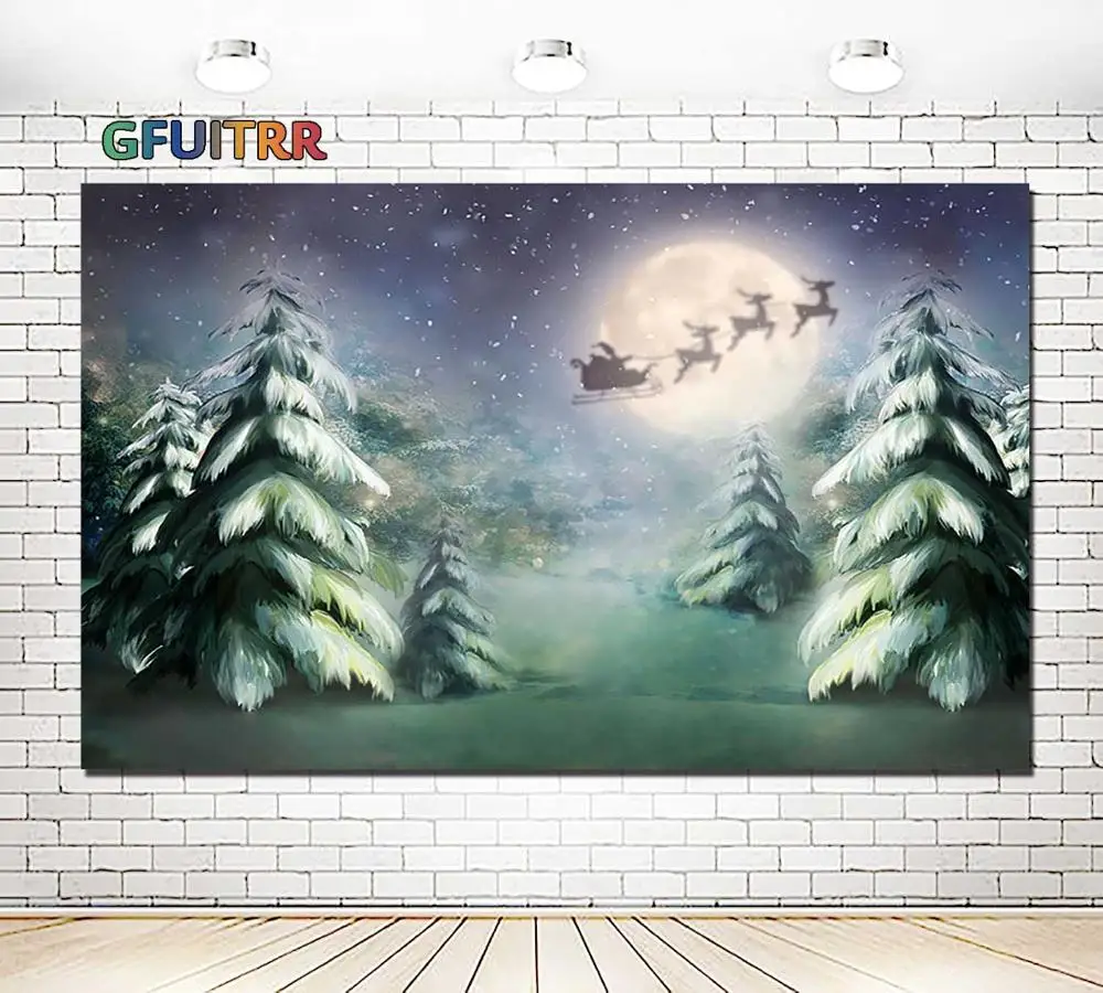 Рождественское украшение GFUITRR фон для фотосъемки с изображением отца Христа кедр