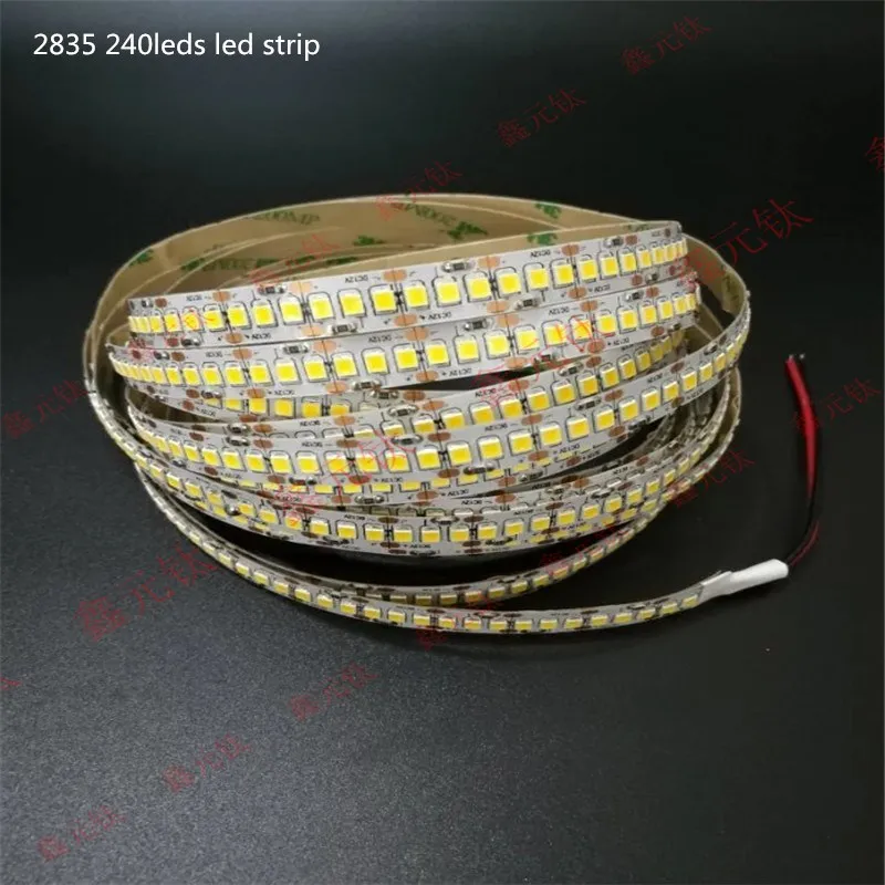 Светодиодная лента 240led s 2835 12v, белая, теплая, белая, синяя, не герметичная, хайлайтер 5 м/лот от AliExpress WW