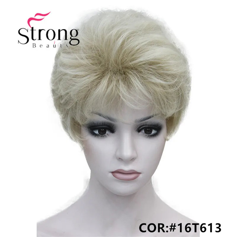StrongBeauty женские парики пушистые естественные кудрявые короткие синтетические волосы Полный парик 11 цветов