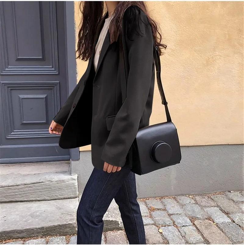 

2021 Autumn Spring New Fashion Solid Color Blazers Long Sleeve Turn-down Collar Women Korean Style Women Coat Tide