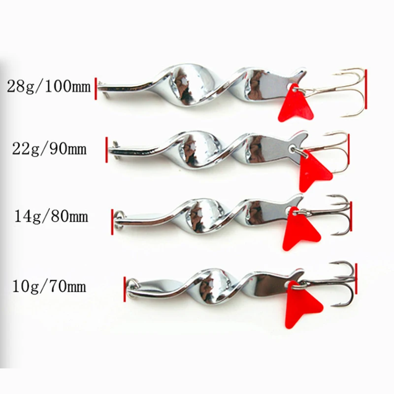 

Rotating Metal Spinner Spoon Fishing Lure Hard Baits For Trout Pike Pesca Peche Treble Hook Tackle