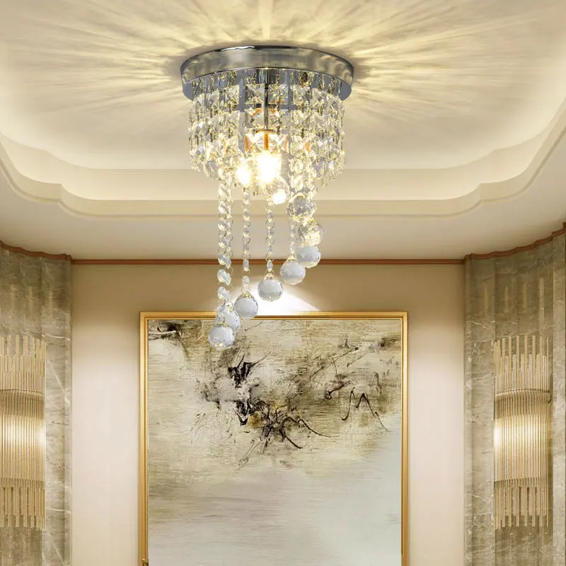 

Modern S Shape Crystal Porch Ceiling Lighting LED Lamparas De Techo lustre Luminaria Living Dinning Room Crystal Ceiling Lights