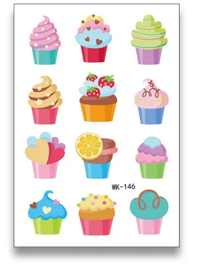 10 шт каваи торт испечь дизайн ногтей Вода Наклейка на тело наклейка для искусство