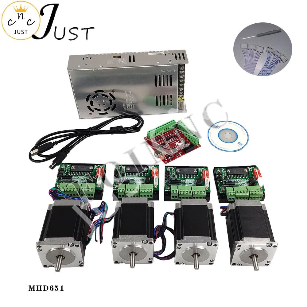 Promotion CNC router kit 4 axis TB6560 stepper motor driver + interface board Nema23 270 Oz-in motors power supply | Строительство и