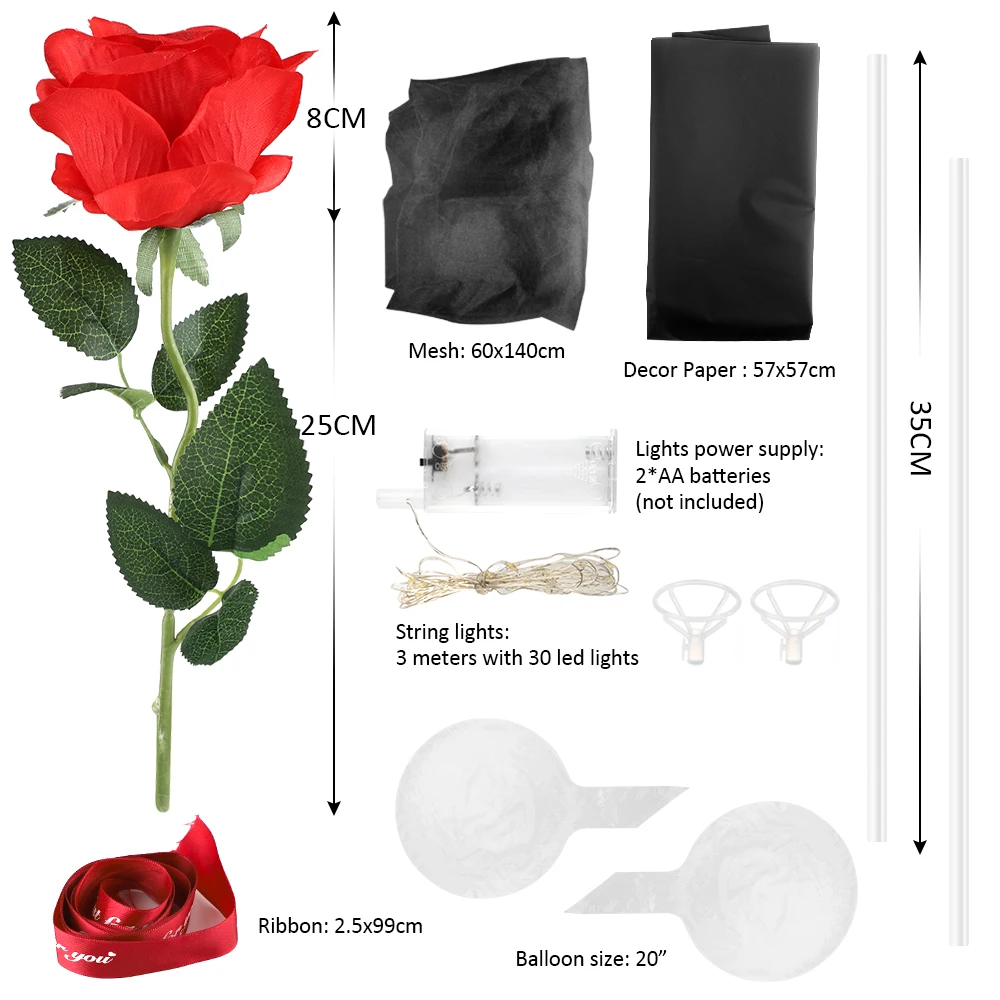 

Flower Bouquet Crystal Bubble Balloon Christmas Wedding Birthday Party Video Decorations Supplies LED Luminous Transparent Gift