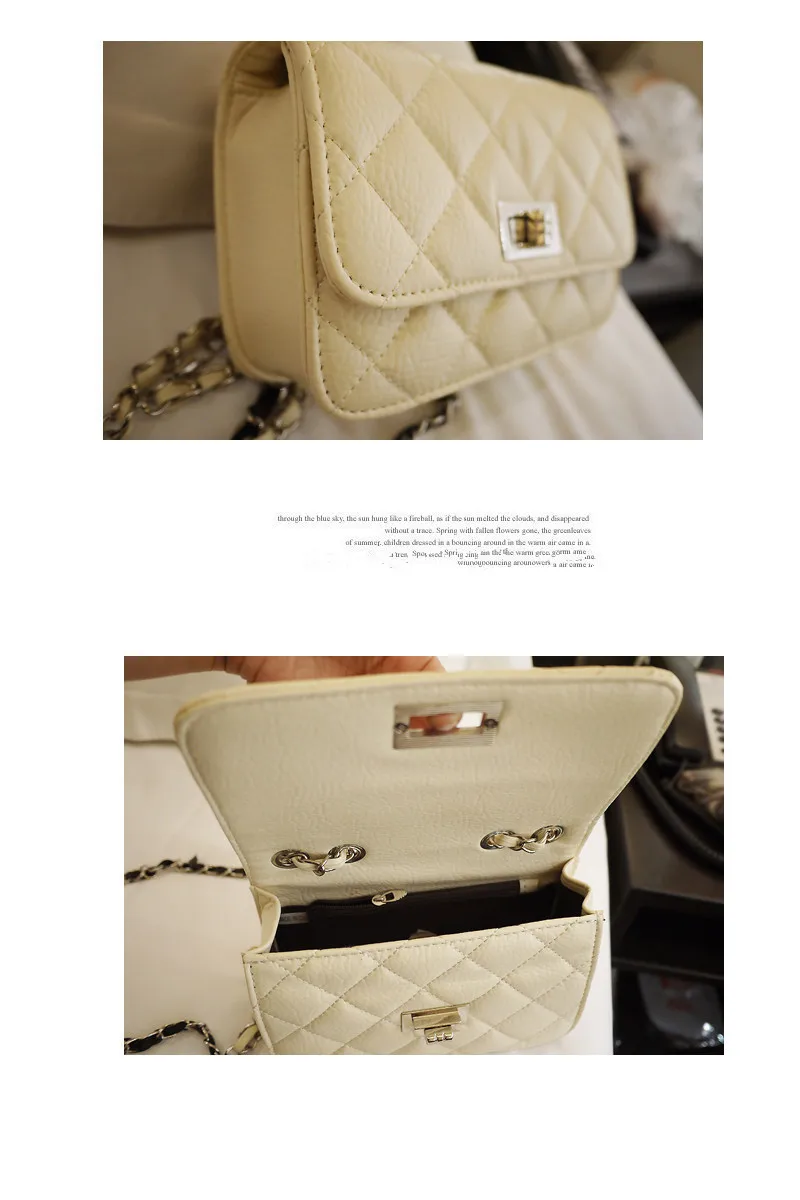 

Xiaoxiangfeng fashion leisure Women's bag 2021 summer Lingge rotary lock small bag chain bag single shoulder slant span bag