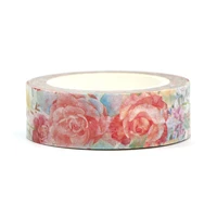 10pcslot 15mm10m new valentine red flowers decorative washi tape diy scrapbooking masking tape school office supply