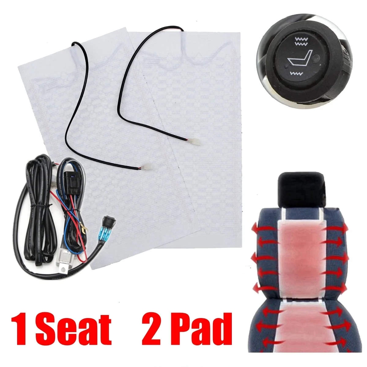 12 В колодки 2 набора 5 уровня Переключатель зима теплее чехлы для сидений сиденья 4