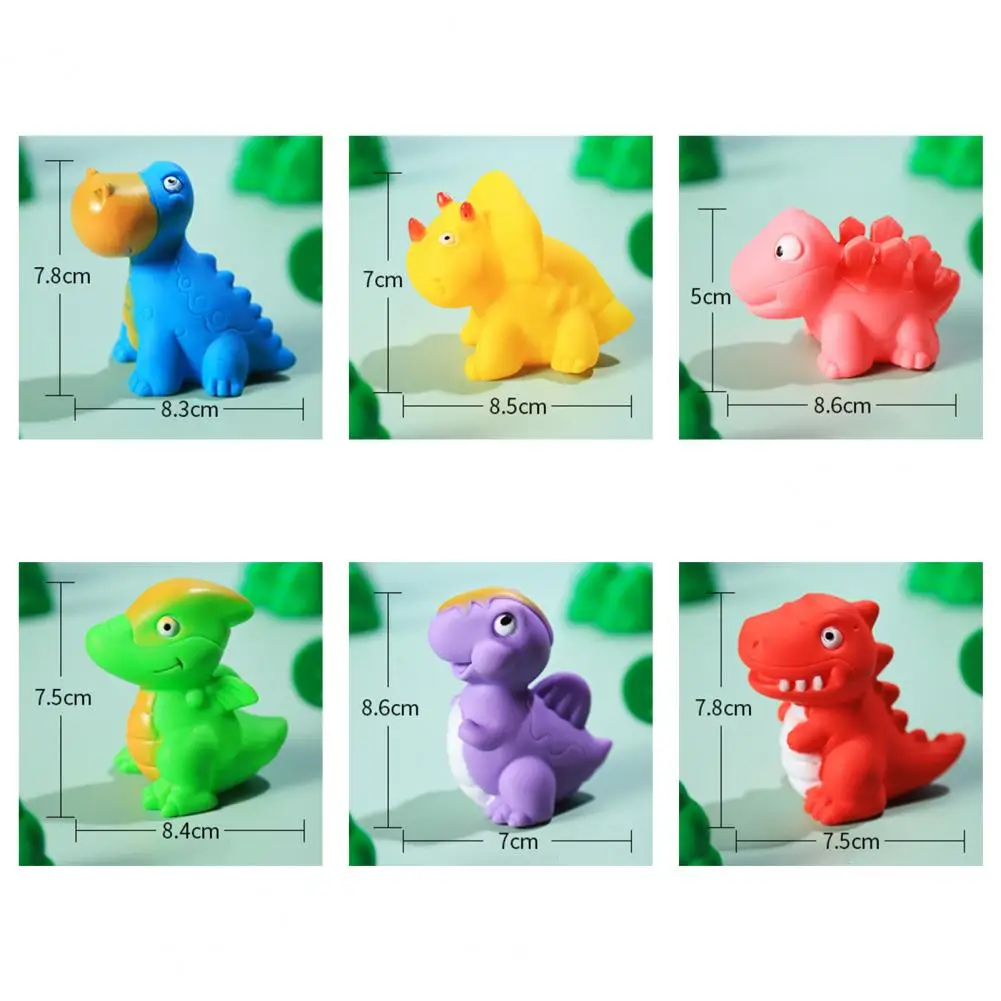 6Pcs/set Baby Bath Toys Soft Rubber Duck Squeeze Sound Float Animals Bathroom Swimming Water Toys for Children Boys Girls