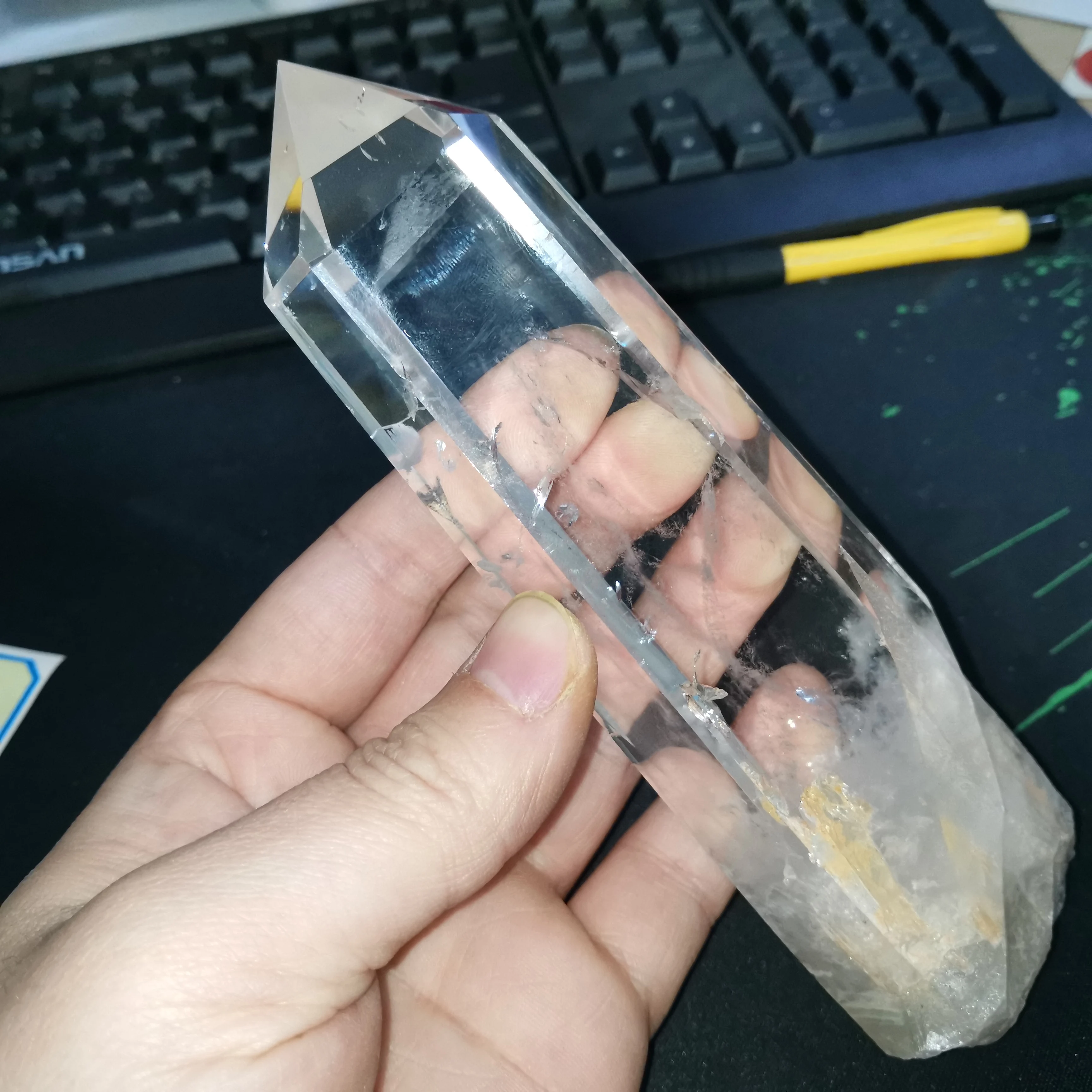 440 г AAA + натуральный прозрачный кварцевый кристалл заживляющая точка горячая