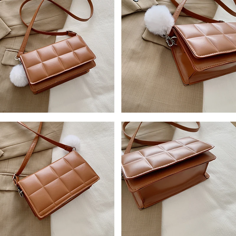

Crossbody Bags Women PU Fashion All-match Vintage Autumn Winter Solid Korean Style Diamond Lattice Chic Harajuku Flap Casual Ins