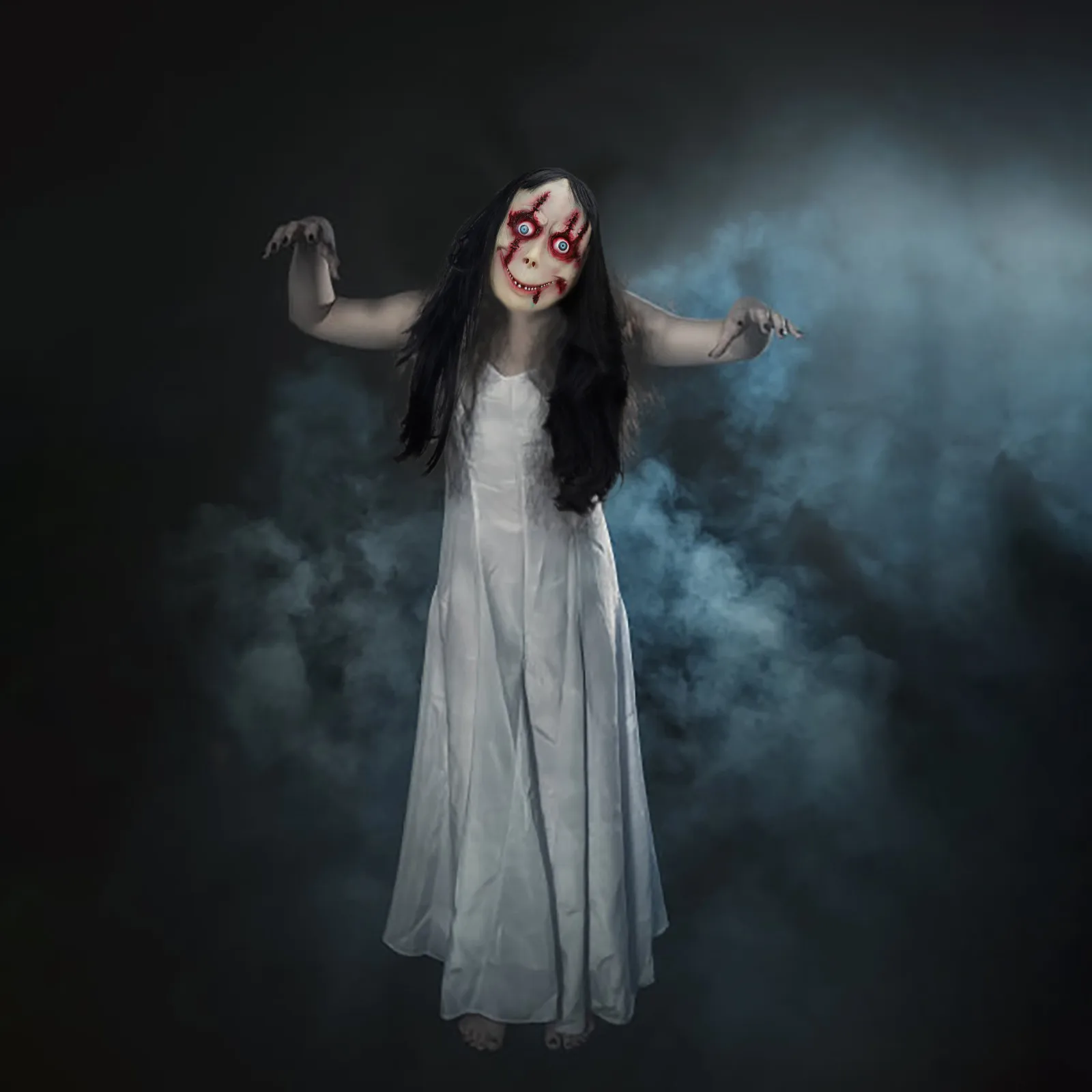 

Creepy Halloween Mask Sadako Horror Mask Cosplay Props Halloween Face Mask