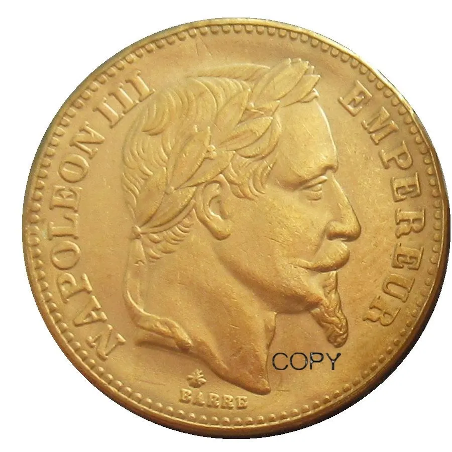 Франция 20 франков 1870B настоящие Позолоченные копии монет
