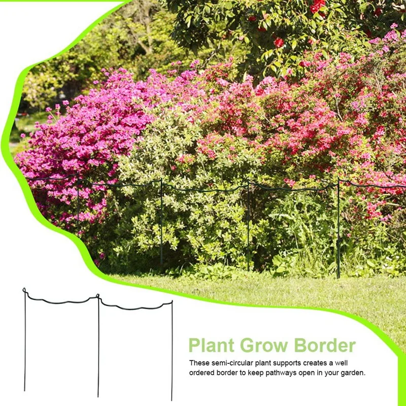 

Plant Support Garden Stake, Wave Border Plant Stem Support Ring Cage for Climbing Plants Flowers Vine