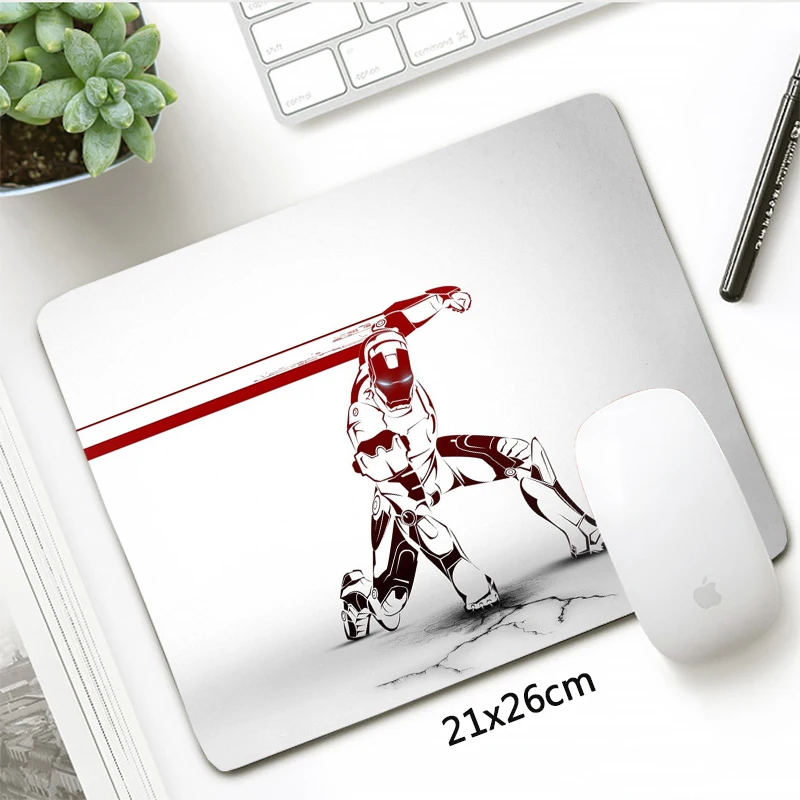 Cool Avengers коврик для мыши маленького размера геймер 21x26 см Железный человек