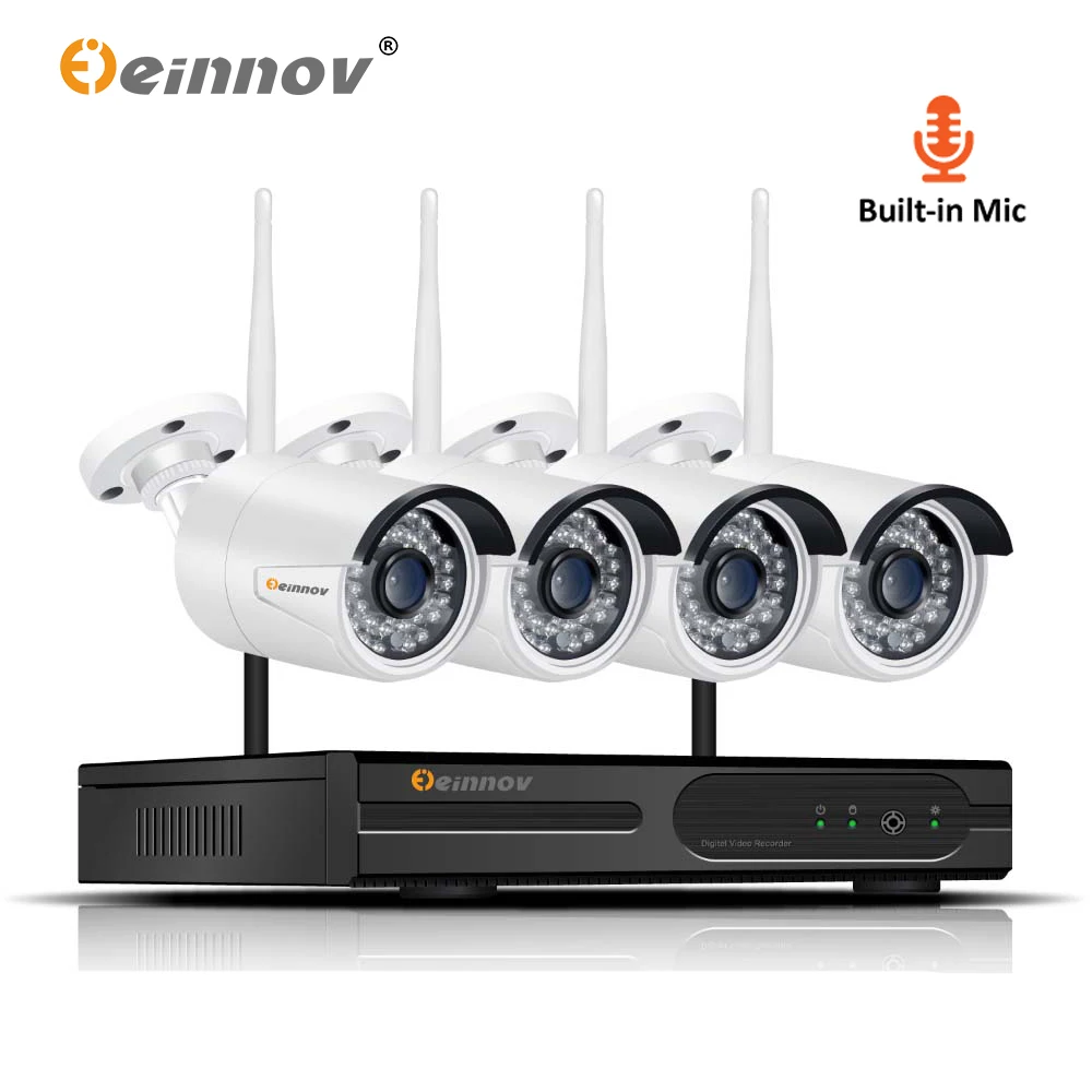 Einnov уличная камера видеонаблюдения 1080P Беспроводная CCTV 4CH NVR Wifi H.265 система