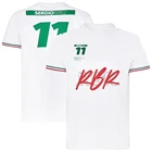 Мужской летний дышащий Повседневный Топ с коротким рукавом, модель F1 Racing Team, цвет белыйкрасный, 2021