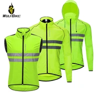 wosawe high visibility cycling jackets men breathable windproof reflective rain water resistance sports bike bicycle windbreaker