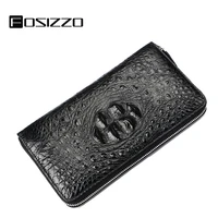 men wallet genuine leather 100 crocodile luxury long alligator wallet case for business men phone bag purse fs3019