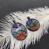 1pcs natural stone pendant colorful delicate necklace charms diy jewelry making women fashion round oval jwellery accessories
