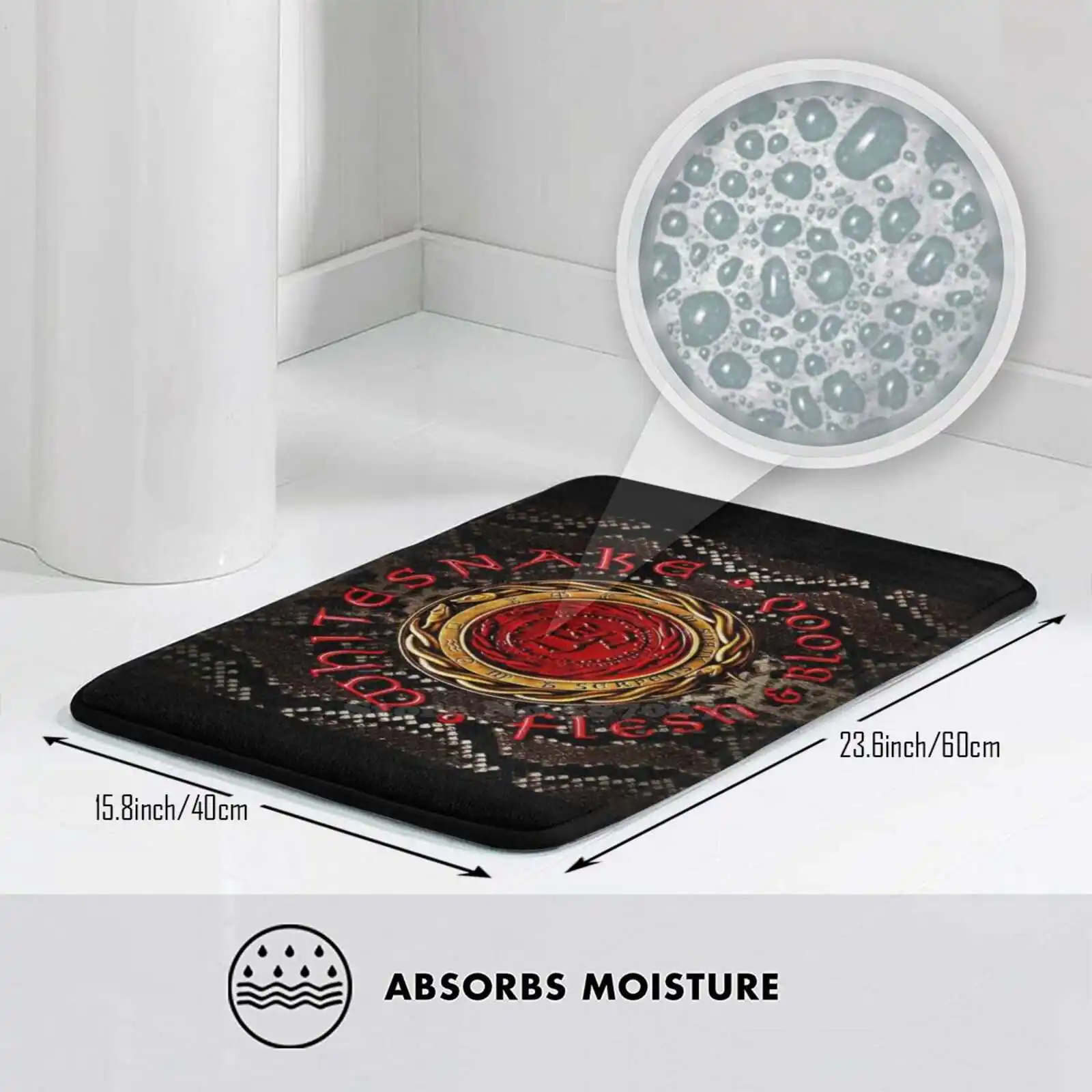 Whitesnake Тур 2020 2021 Tujuhsatu Unisex Футболка с 3D Мягкими Нескользящими Коврами для Матовых Ковровых Подушек.