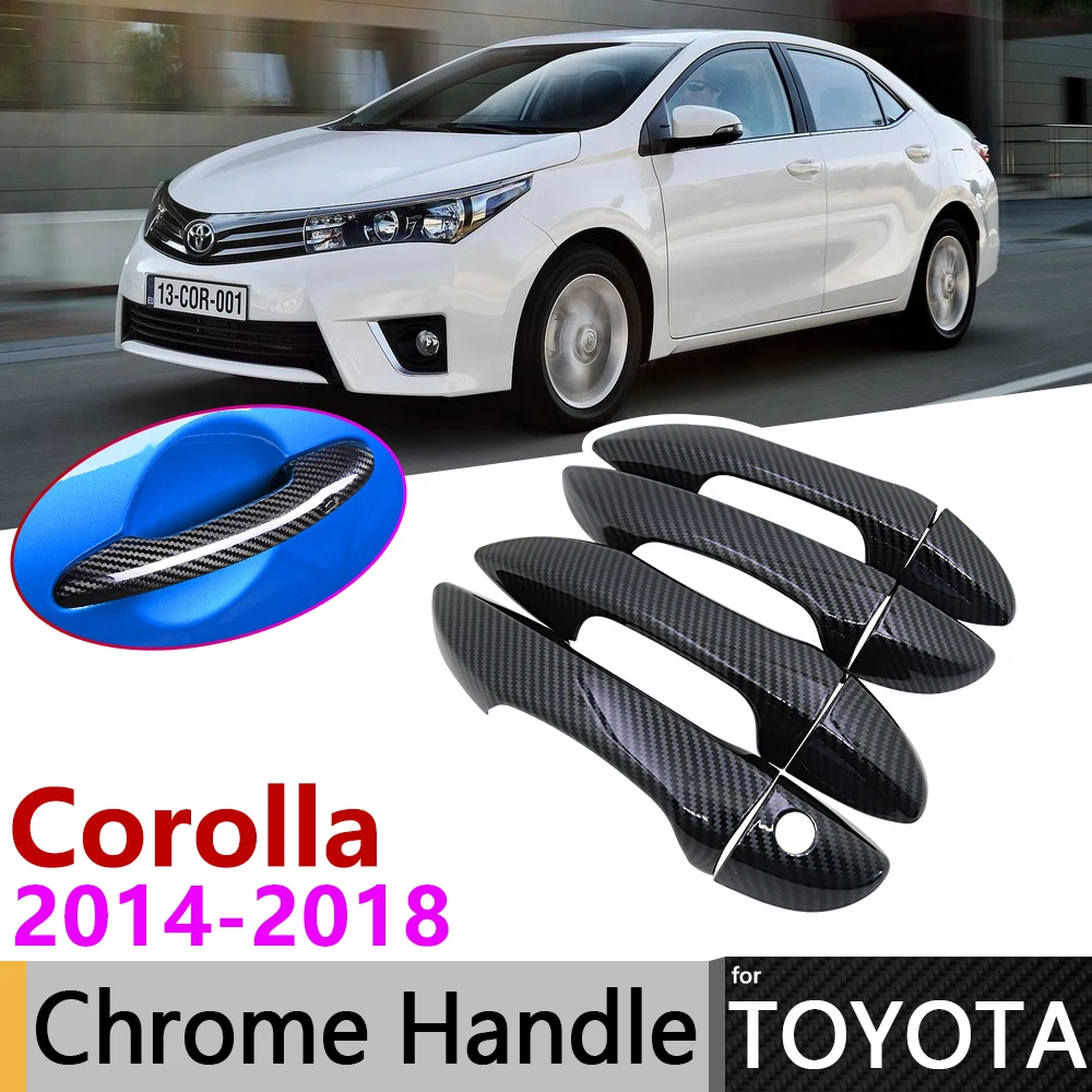 Черная накладка на дверную ручку из углеродного волокна для Toyota Corolla E170 E180 2014 ~ 2018