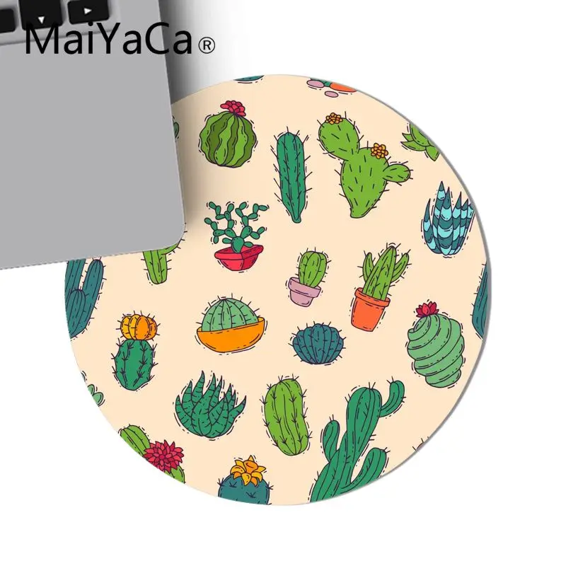 

MaiYaca cartoon Flower Cactus Computer Gaming round Mousemats gamingMouse pad For PC Laptop Notebook 20x20cm gamer desk pad