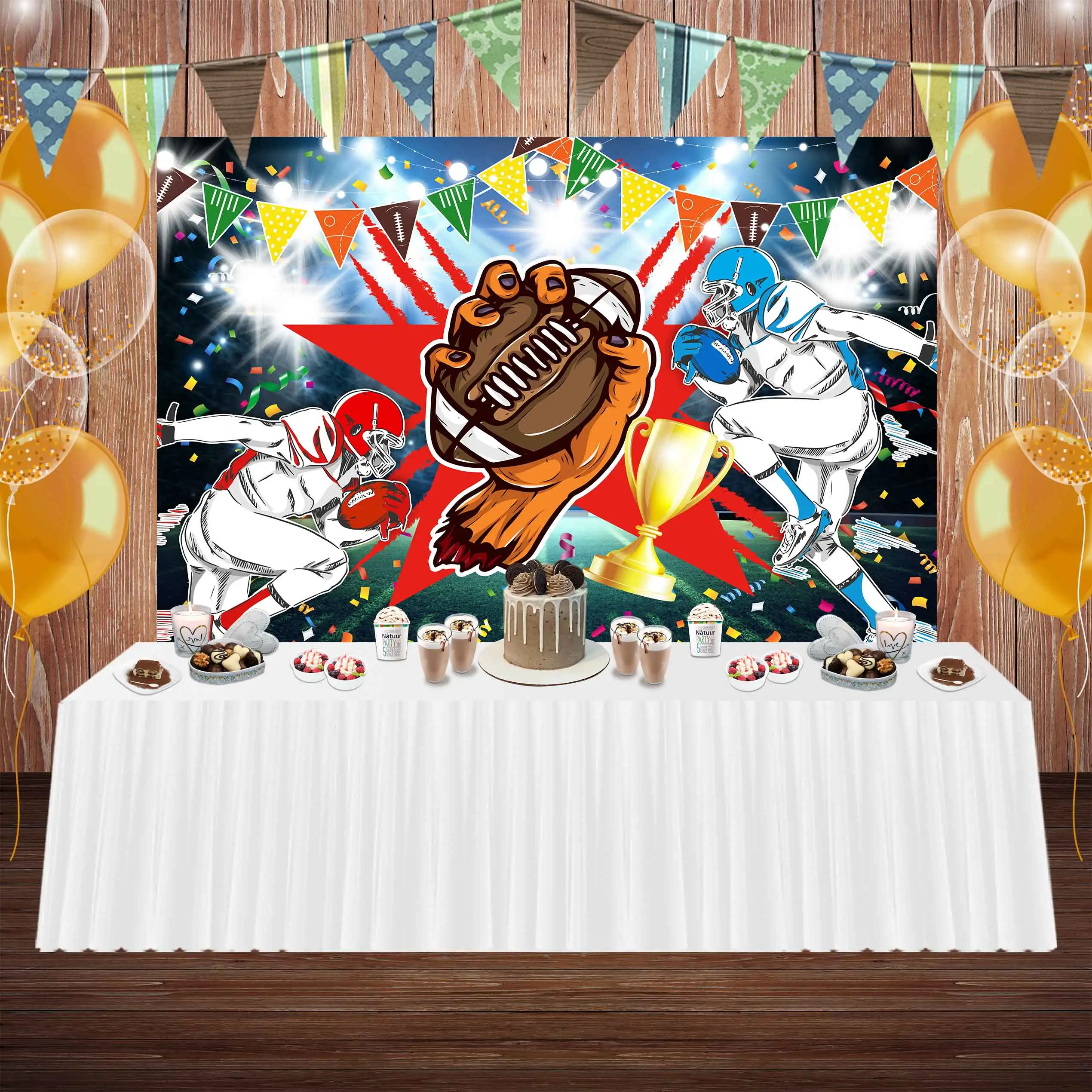 

NeoBack Чемпион трофей матч регби Мальчик день рождения детский душ фон красный вечерние НКА фон на заказ Спортивная фотография