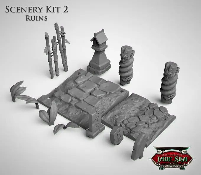 [Loong Way миниатюры] Большие Детские креативные фотообои руины 75 мм полимерная