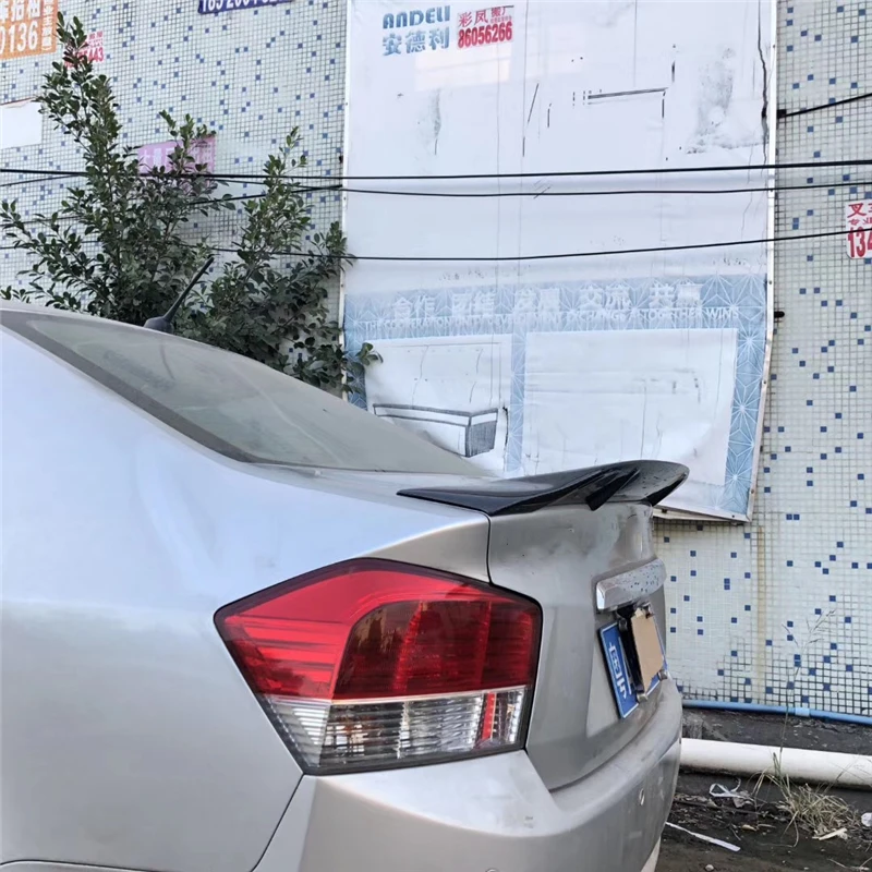 Используется для Honda City спойлер 2008 2011 лет реальный глянцевый углеродное волокно