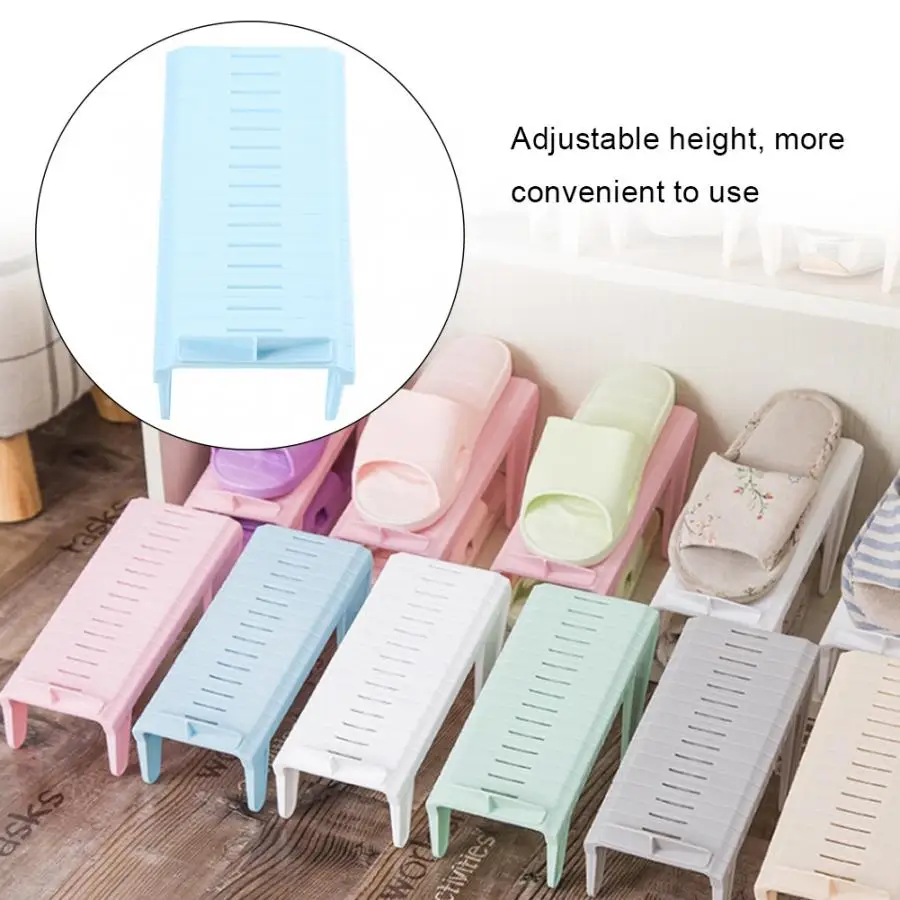 4Pcs Household Shoe Rack Plastic Adjustable Shoes Stand Holder Storage Organizer shoe racks organizers | Дом и сад