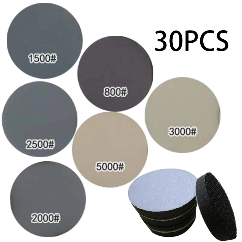 

6mm Shank Waterproof Sandpaper Polishing Hook & Loop W/ Sanding Back Up Pad Set