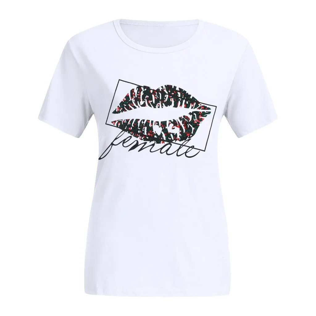 Женская футболка с короткими рукавами белая Повседневная цветочным принтом и