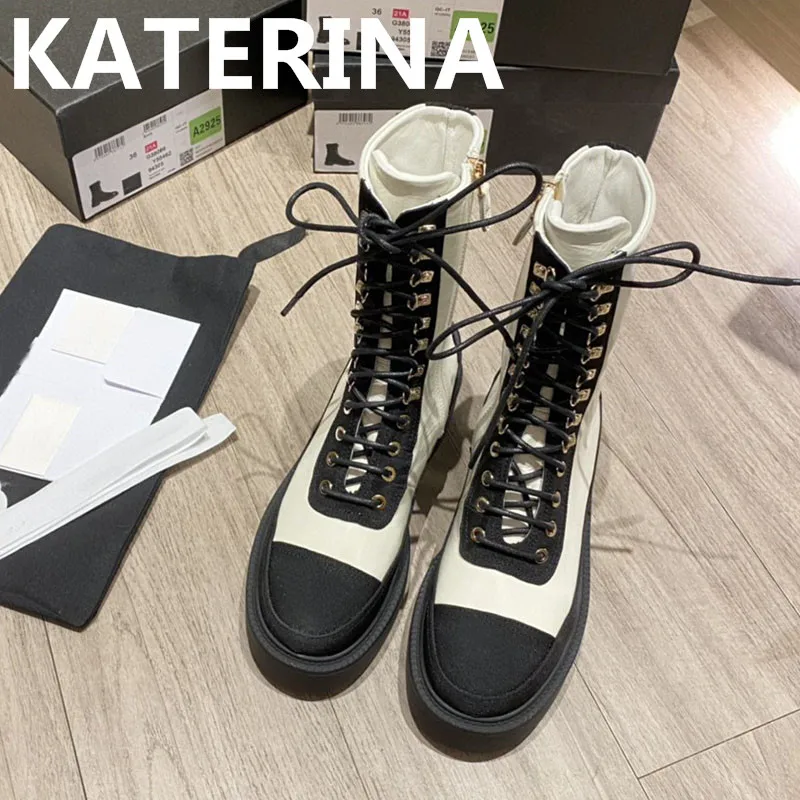 

Ботинки мартинсы с металлическим декором, женские ботинки до середины икры на толстой подошве, обувь на плоской платформе в стиле милитари, ...