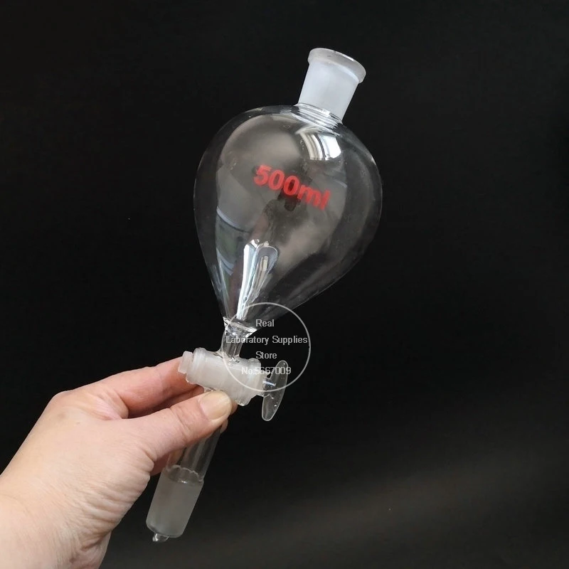 

1PCS 25ml to 500ml 19# 24# ball-shaped Clear Lab Glass Separating Funnel With Ground-in Mouth Glass Stoppcock