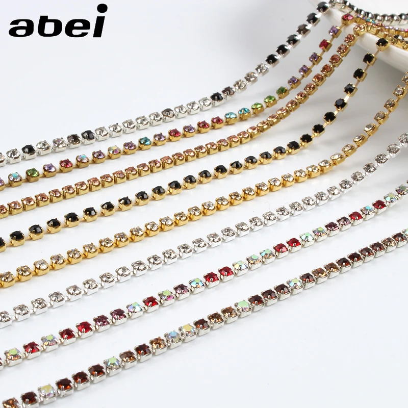 2 ярда мм стеклянная цепочка с камнями в форме дождевика лента-коготь AB сделай сам