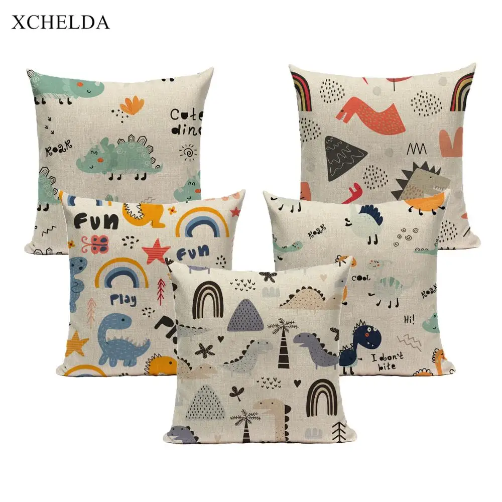 Чехол для подушки Nordic Стиль с милым динозавром Декоративные диванные 45*45