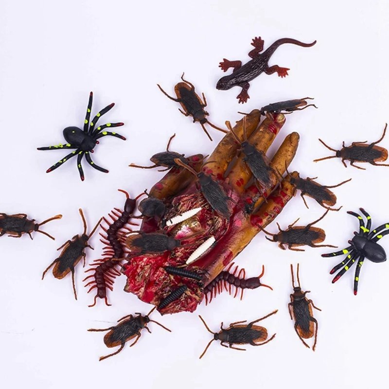 160 шт. реквизит для Хэллоуина таракан паук червь Скорпион геккон игрушки