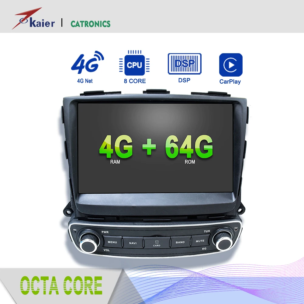 dsp android 10 octa core for sorento 2015 top level car dvd multimedia radio gps player with wifi 4g internet free global shipping